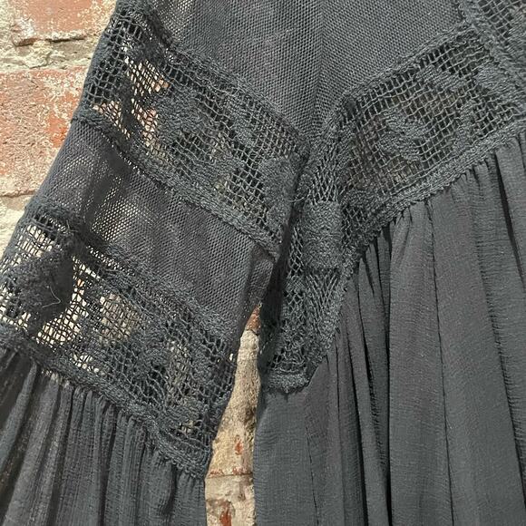 Free People All Night Long Button Down Lace Tunic Size XS - Picture 6 of 10